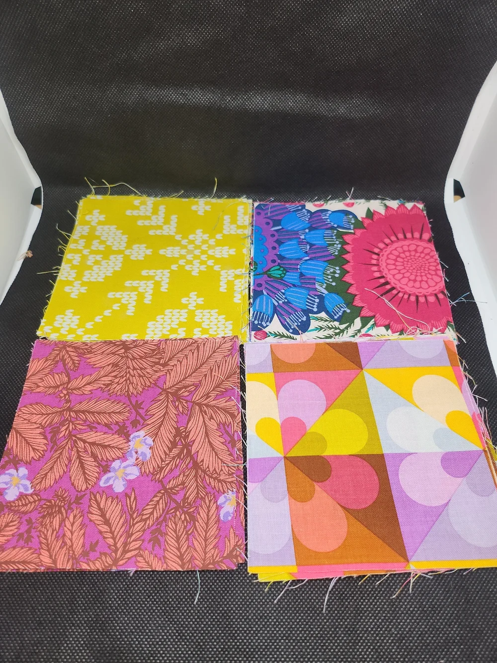 Vibrant Multicolor Floral and Geometric Fabric Squares - Home Accents